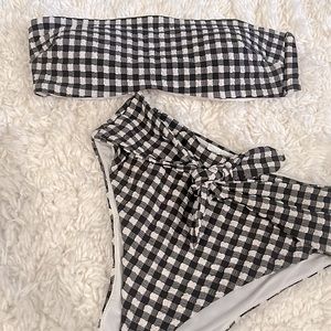 High Waisted Black&White Aerie Bathing Suit